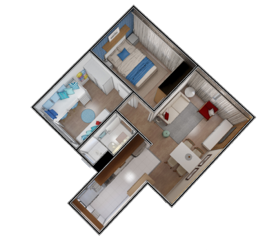 Planta 3D do Vila Ravena | Apartamento Minha Casa Minha Vida | Tenda.com