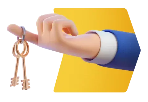 Imagem de uma mão segurando chaves de uma casa | Simulador de Financiamento Tenda | Tenda.com